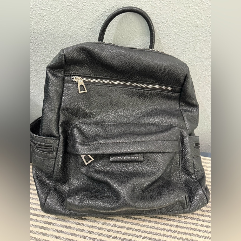 Black Leather Backpack